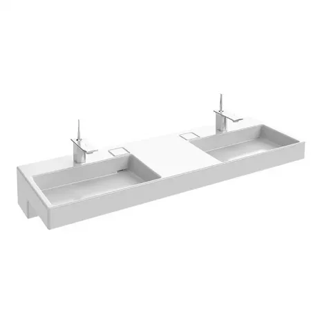 Раковина Jacob Delafon Terrace 9EXA112Z-0, 150 см, без подсветки, 2 донных клапана в комплекте, белая
