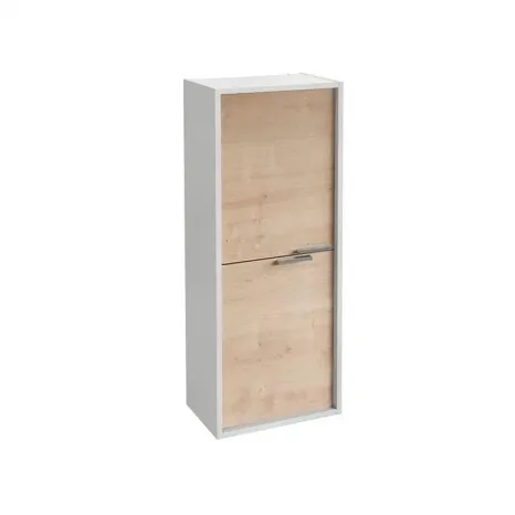 Шкаф-пенал Jacob Delafon Vivienne EB1665-J5-E75, 40 см, подвесной, ручки хром, корпус белый блестящий, фасад дуб давос натуральный