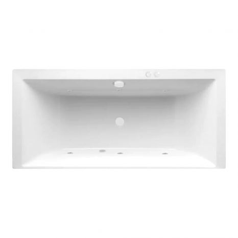 Гидромассажная акриловая ванна Jacob Delafon Evok E60270-00 SOFT WH, 190 х 90 см, белая, форсунки белые