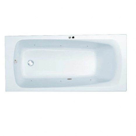 Гидромассажная акриловая ванна Jacob Delafon Patio E6812RU-01 SOFT CR, 170 х 70 см, каркас в подарок, белая, форсунки хром