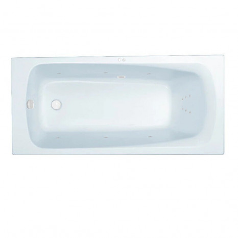 Гидромассажная акриловая ванна Jacob Delafon Patio E6810RU-01 LINE WH,  150 х 70 см, каркас в подарок, белая, форсунки белые