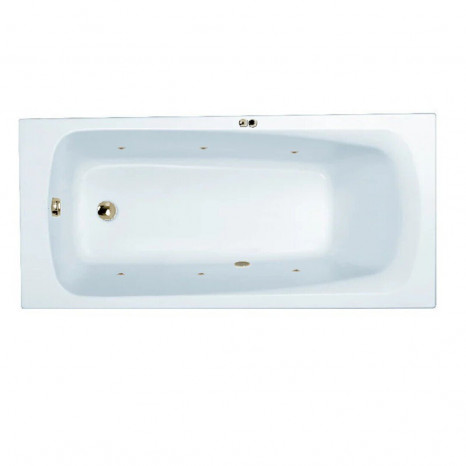 Гидромассажная акриловая ванна Jacob Delafon Patio E6812RU-01 SOFT BR, 170 х 70 см, каркас в подарок, белая, форсунки бронза