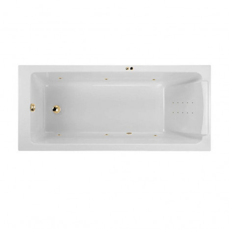 Гидромассажная акриловая ванна Jacob Delafon Sofa E60515RU-01 LINE GL, 170 x 75 см, каркас в подарок, белая, форсунки золото