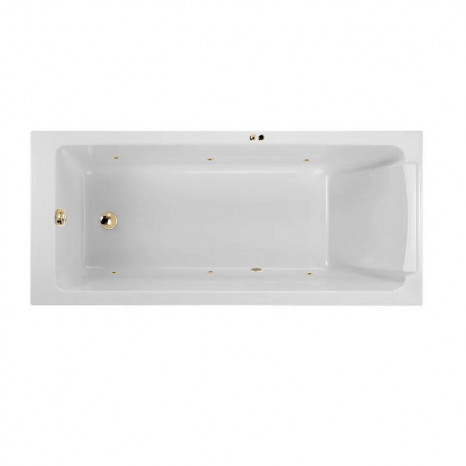 Гидромассажная акриловая ванна Jacob Delafon Sofa E60518RU-00 SOFT GL, 170 x 70 см, встраиваемая, каркас в подарок, белая, форсунки золото