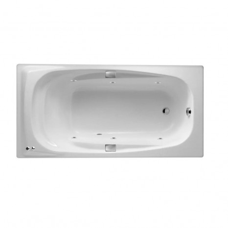 Гидромассажная чугунная ванна Jacob Delafon Super Repos E2902-00 SOFT CR, 180 x 90 см, ножки и ручки в подарок, белая, форсунки хром