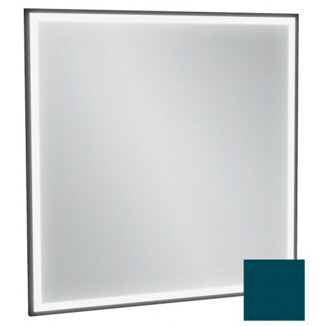 Зеркало Jacob Delafon Allure EB1435-S47, 80 х 80 см, с подсветкой, бесконтактным выключателем, лакированная рама сине-зеленый сатин