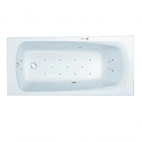 Гидромассажная акриловая ванна Jacob Delafon Patio E6812RU-01 ULTRA CR, 170 х 70 см, каркас в подарок, белая, форсунки хром